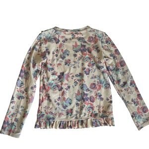 Ruffle Butts Girls Long Sleeve Rash Guard Swim Shirt Cream Floral Size 10